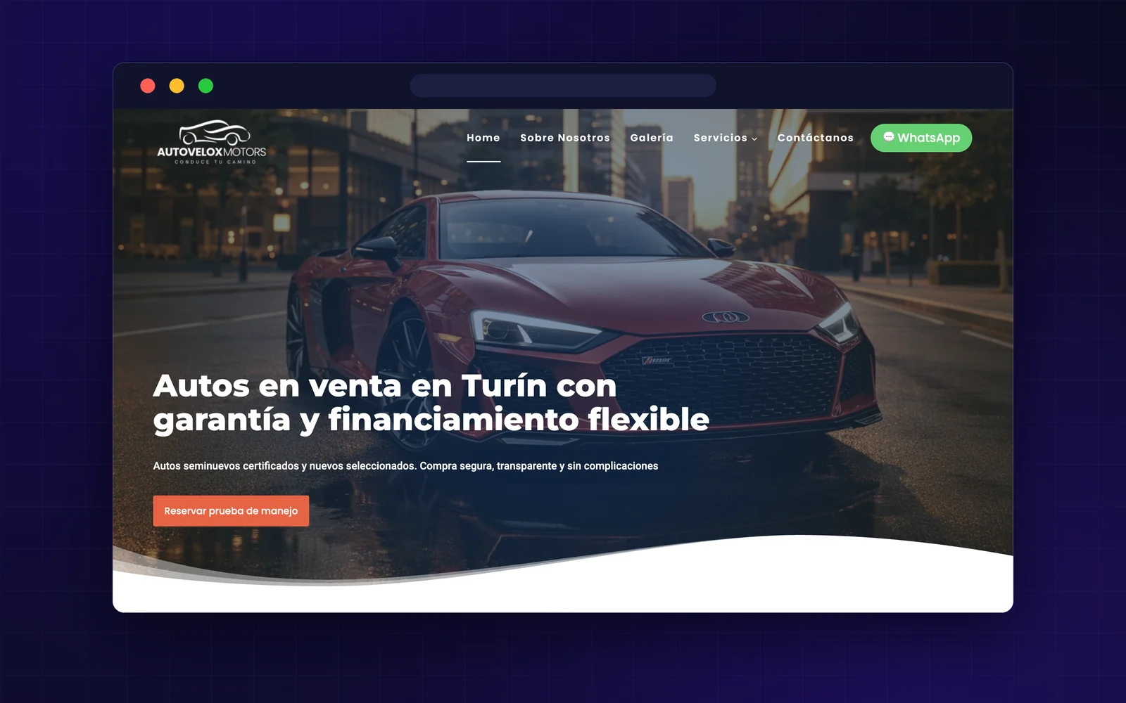 AutoVelox Motors website