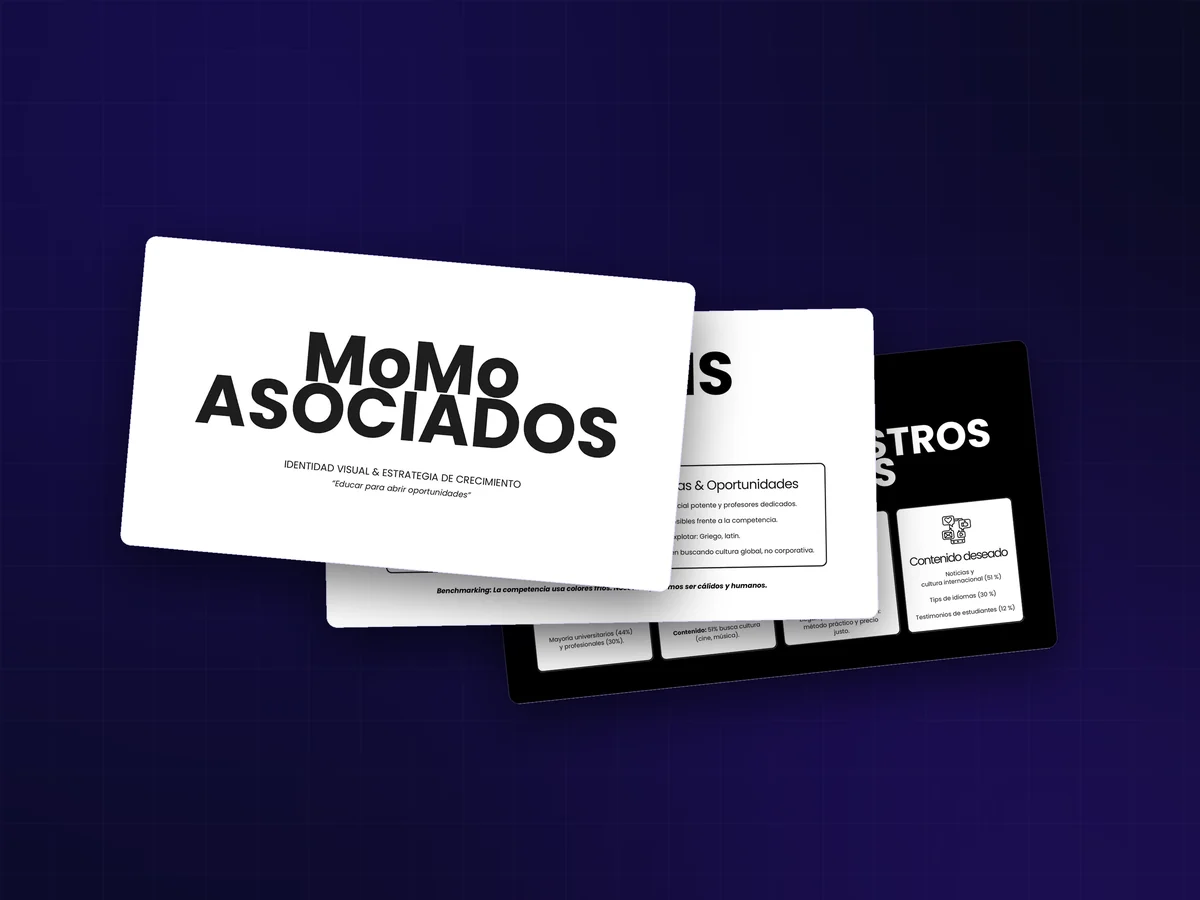 MoMo Asociados visual identity