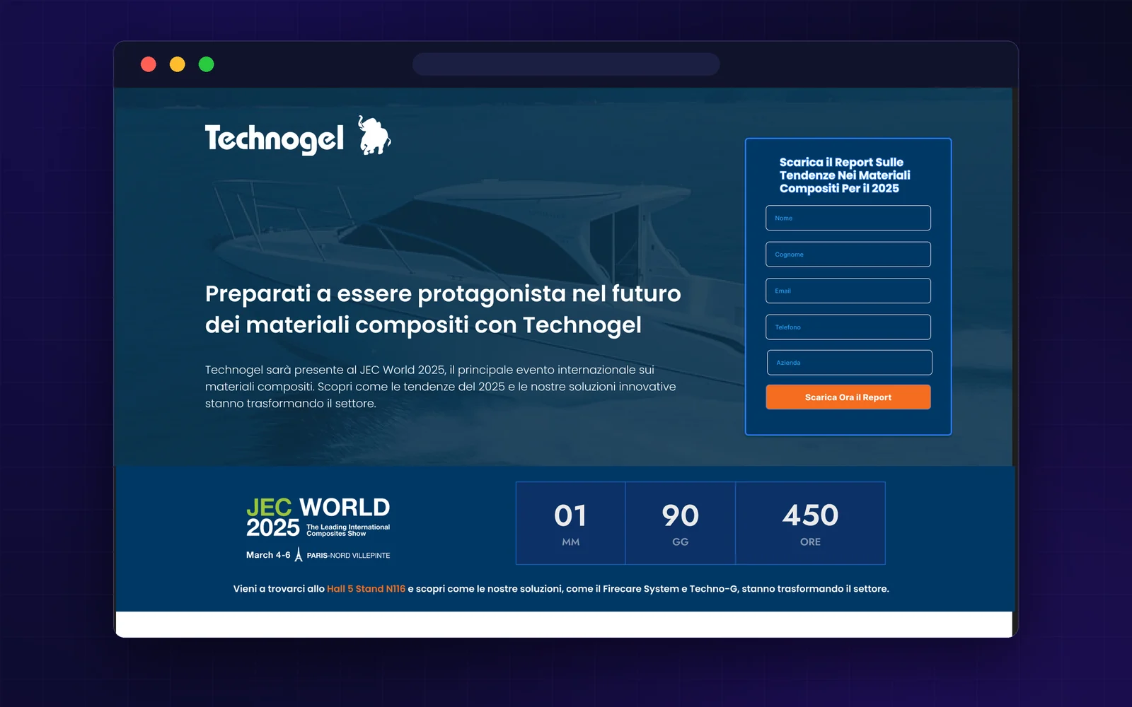 Technogel JEC World 2025 landing page
